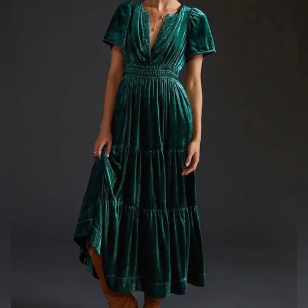 NWT Anthropologie Velvet Somerset Maxi Dress